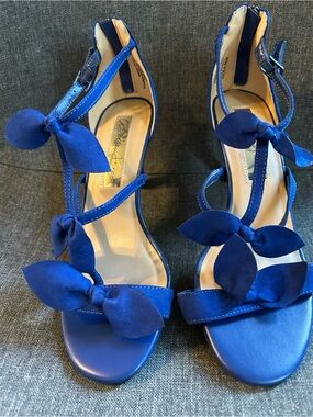 Amelia Grace Blue Suede Heels